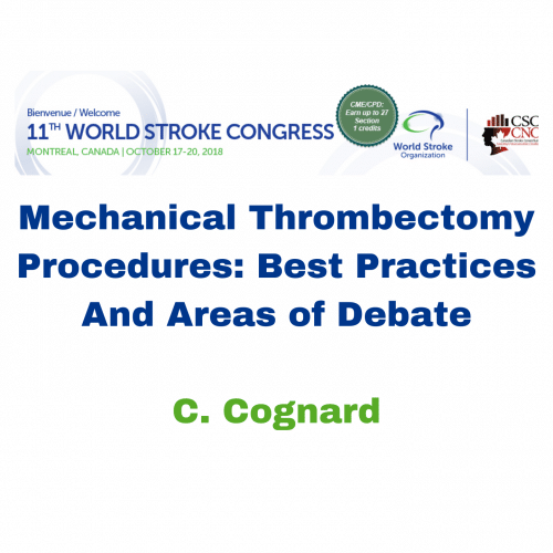 Mechanical Thrombectomy Procedures: Best Practices And Areas of Debate – C. Cognard