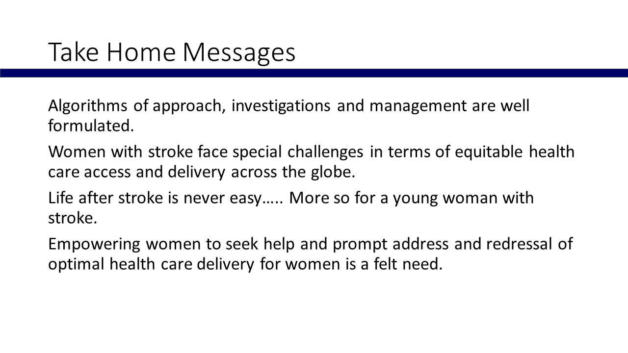 Take Home Messages World Stroke Organisation Stroke Academy