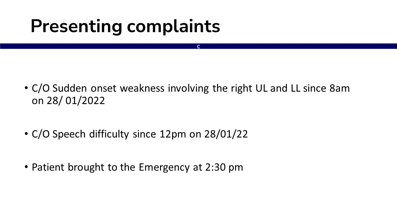 presenting complaints
